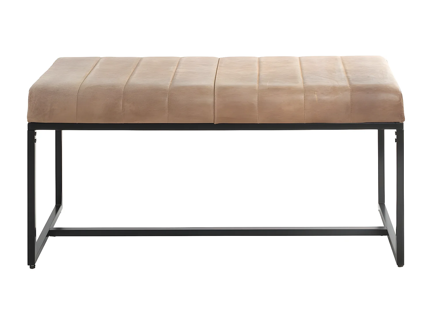 Banc en Cuir Design "Rida" 100cm Marron & Noir