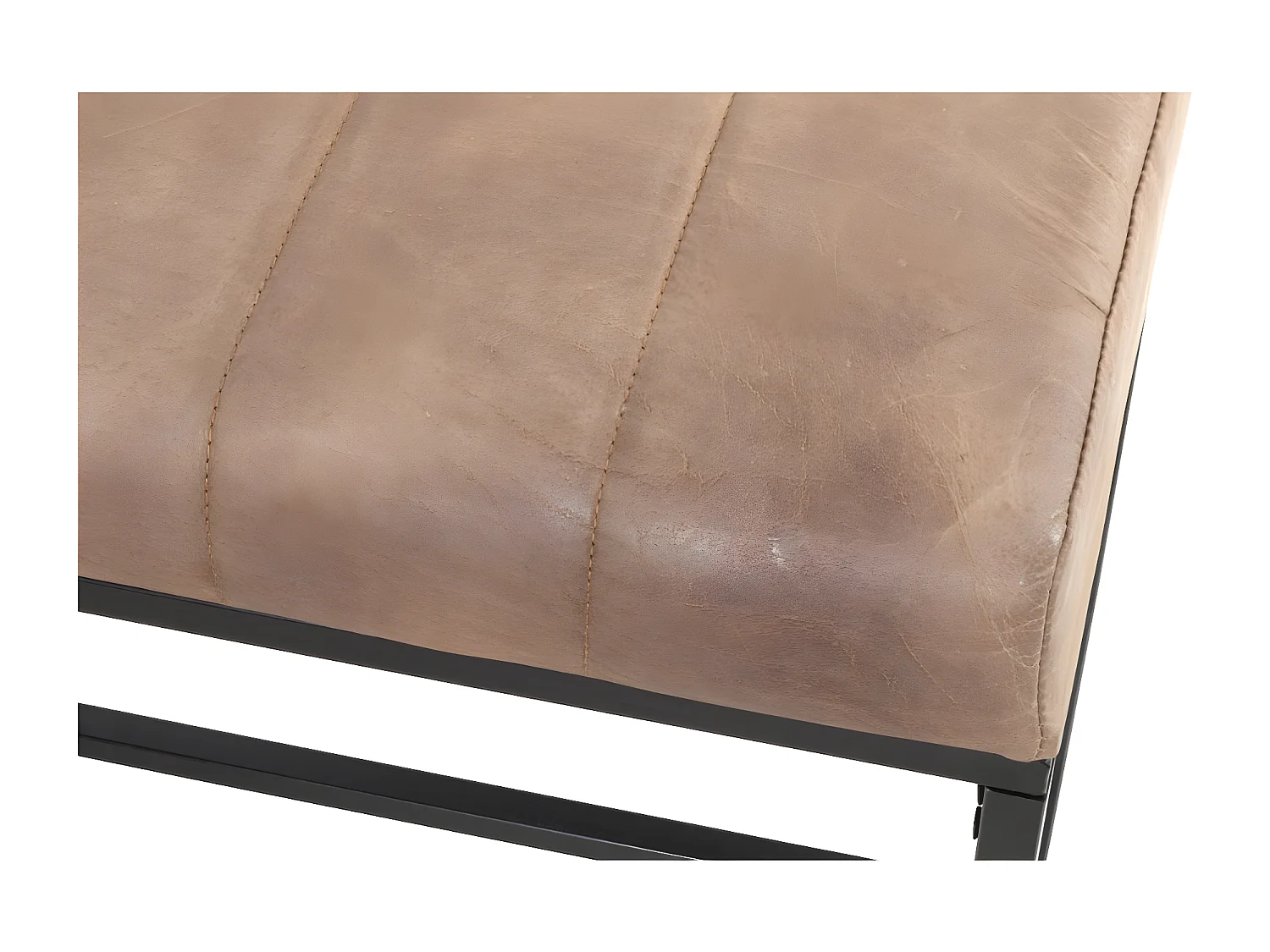 Banc en Cuir Design "Rida" 100cm Marron & Noir