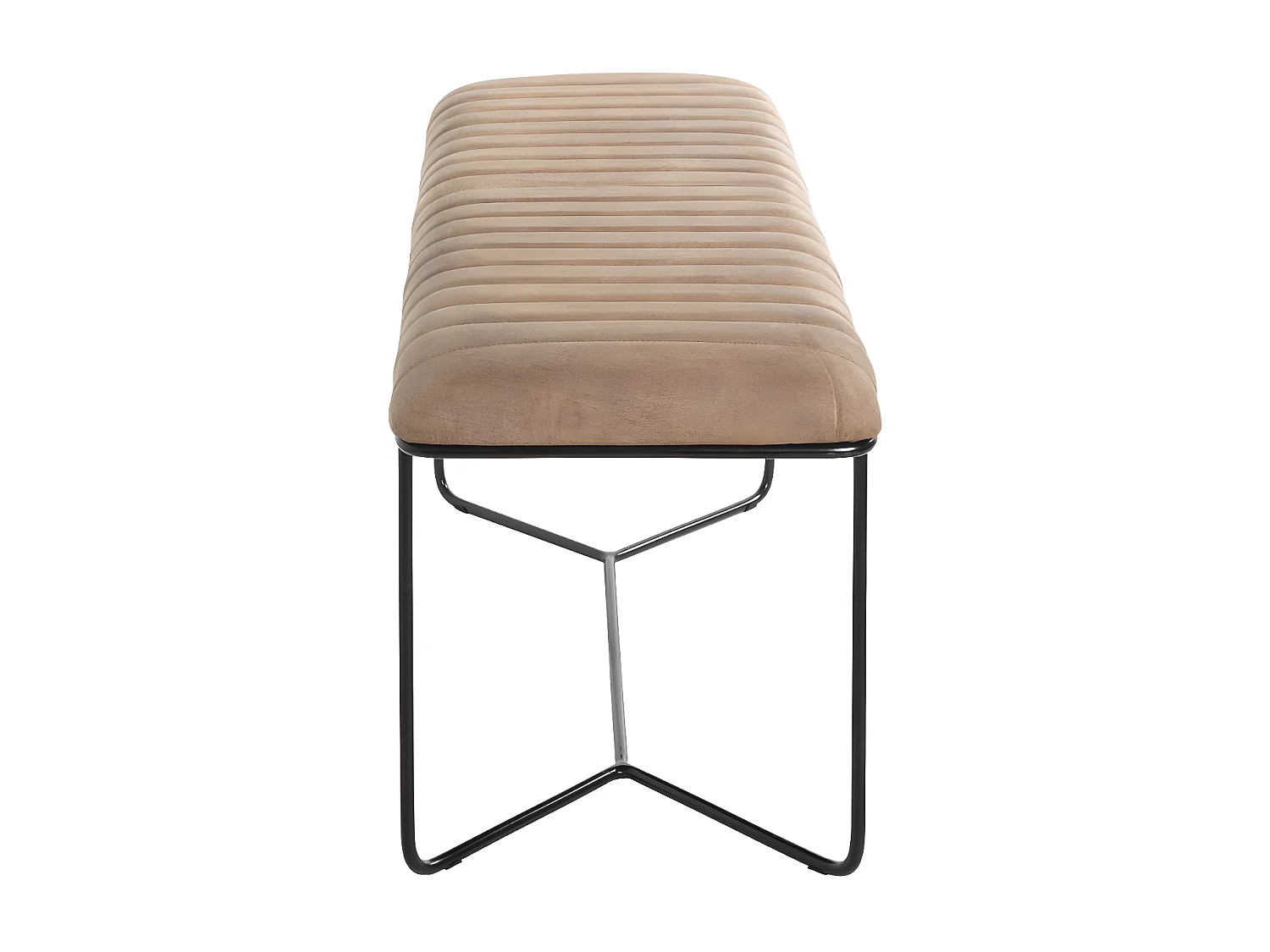 Banc en Cuir Design "Linor" 100cm Marron & Noir