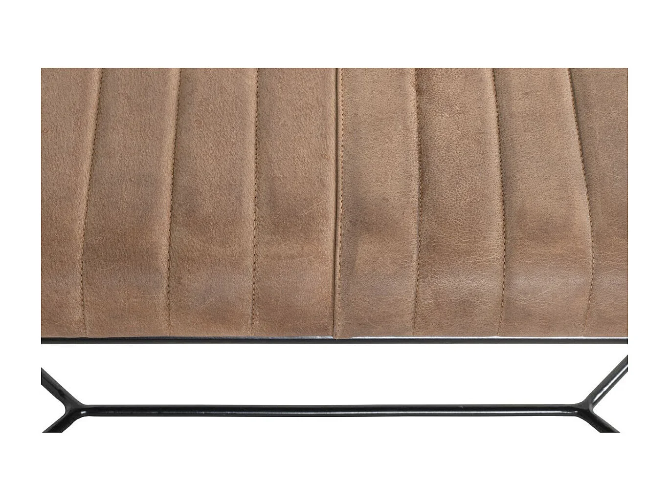 Banc en Cuir Design "Linor" 100cm Marron & Noir
