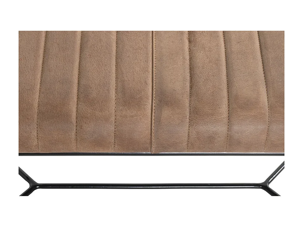 Banc en Cuir Design "Linor" 100cm Marron & Noir