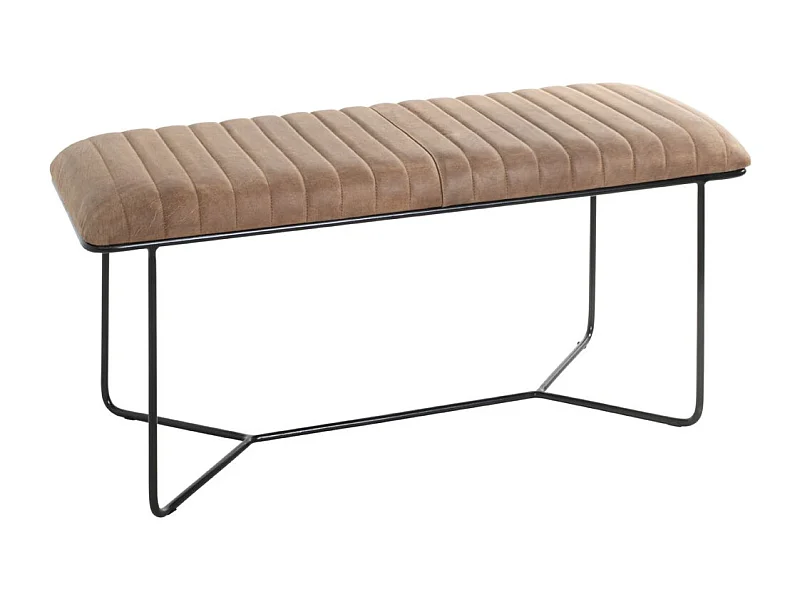 Banc en Cuir Design "Linor" 100cm Marron & Noir