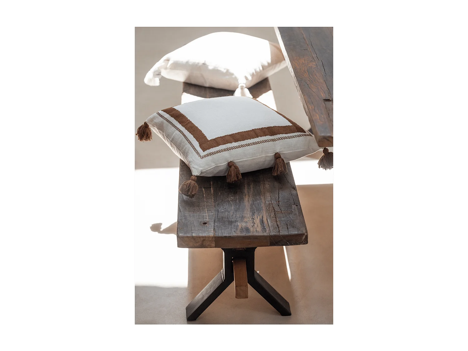 Banc en Bois Vieilli "Fannie" 180cm Marron