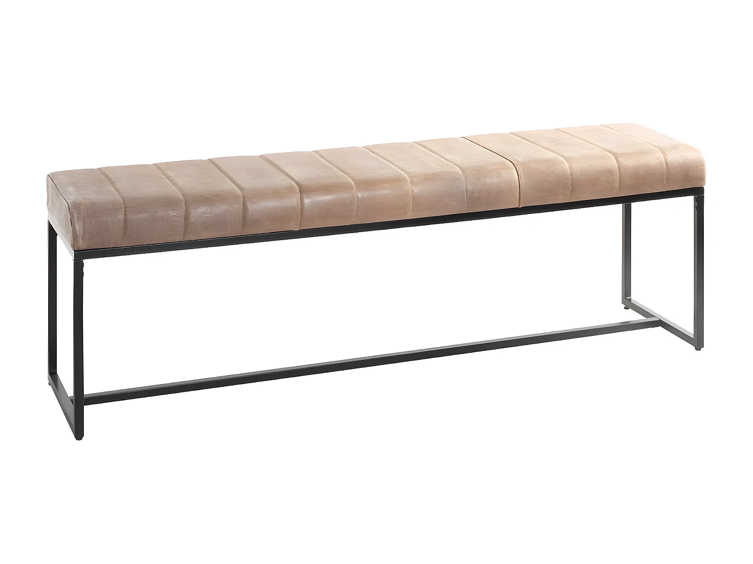 Banc en Cuir Design "Rida" 150cm Marron & Noir