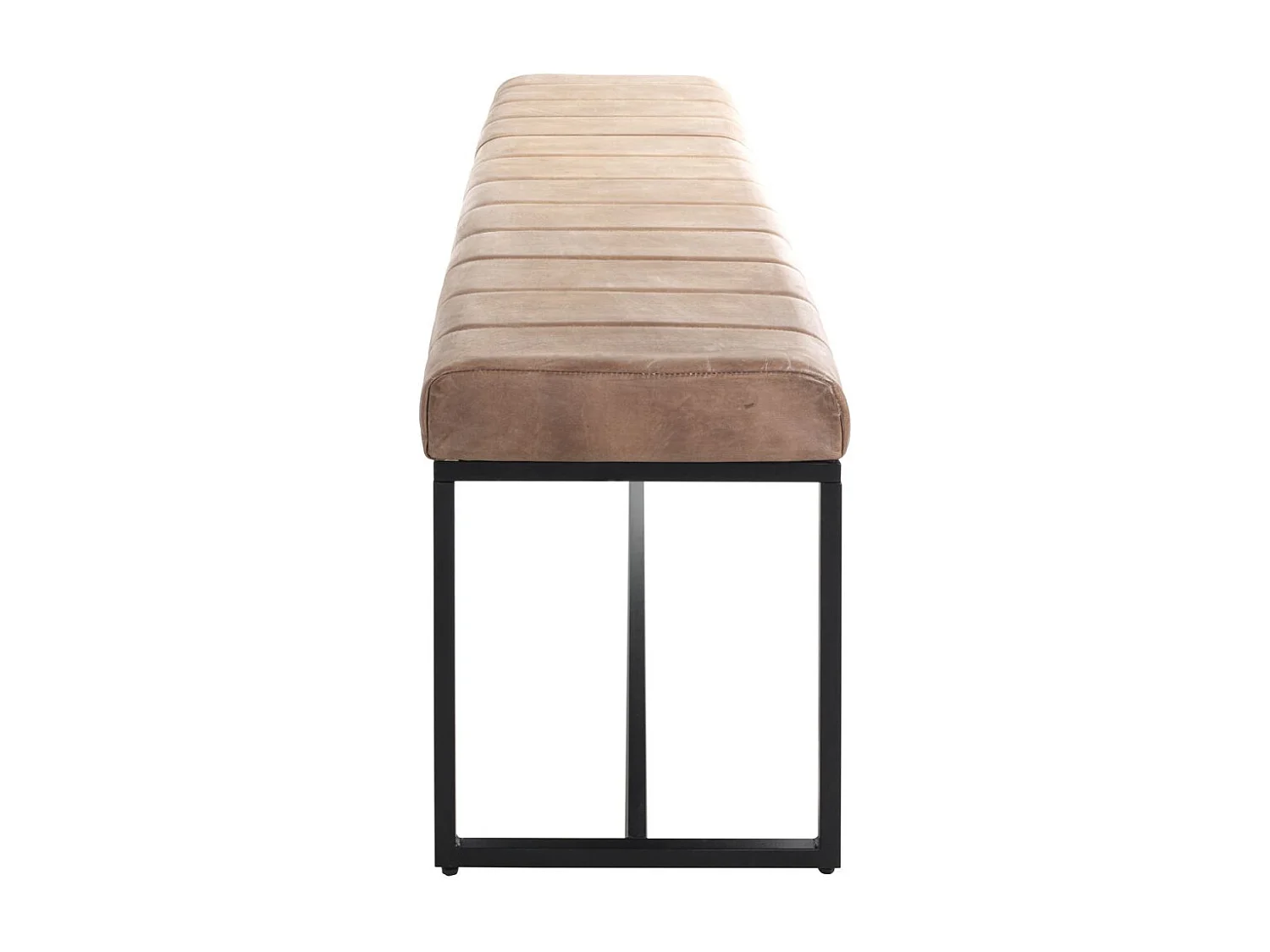 Banc en Cuir Design "Rida" 150cm Marron & Noir