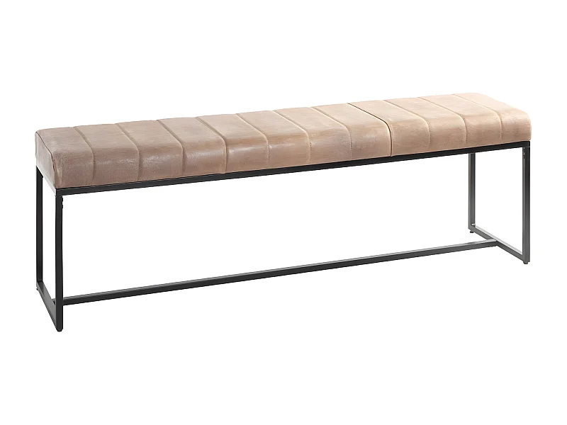Banc en Cuir Design "Rida" 150cm Marron & Noir