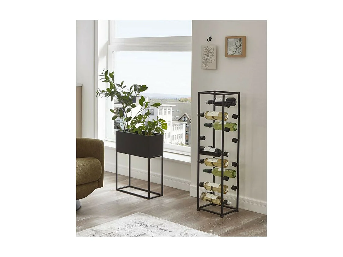 Range-Bouteilles "18 Compartiments" 104cm Noir