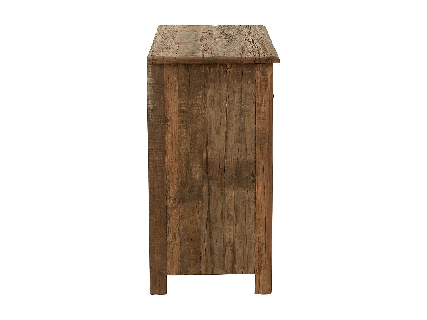 Commode 3 Tiroirs en Bois "Vieilli" 100cm Marron