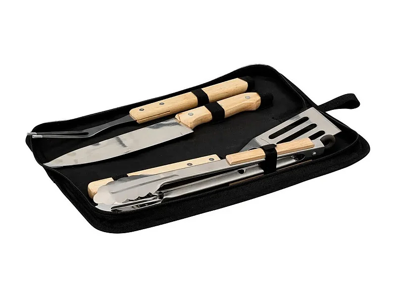Mallette de Barbecue "4 Ustensiles" 38cm Noir