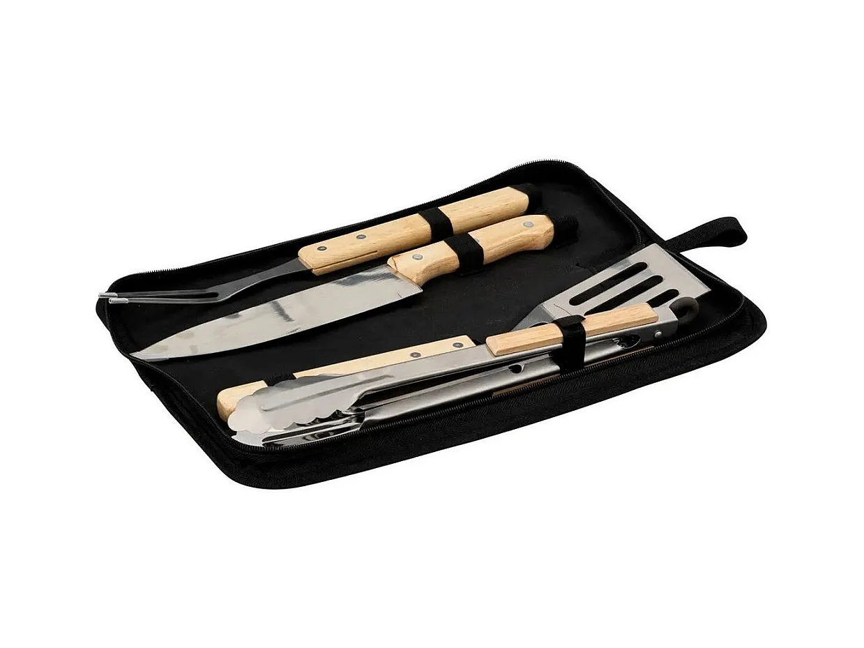 Mallette de Barbecue "4 Ustensiles" 38cm Noir