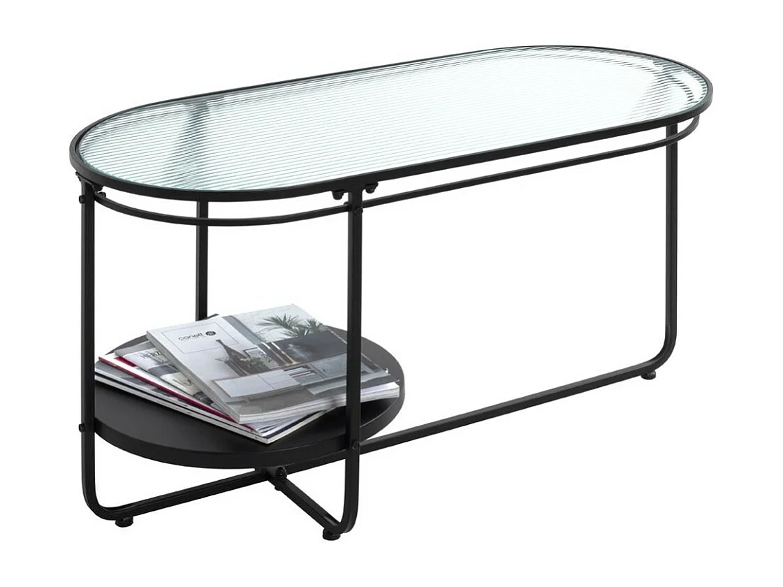 Table Basse Design "Ondulé" 90cm Noir