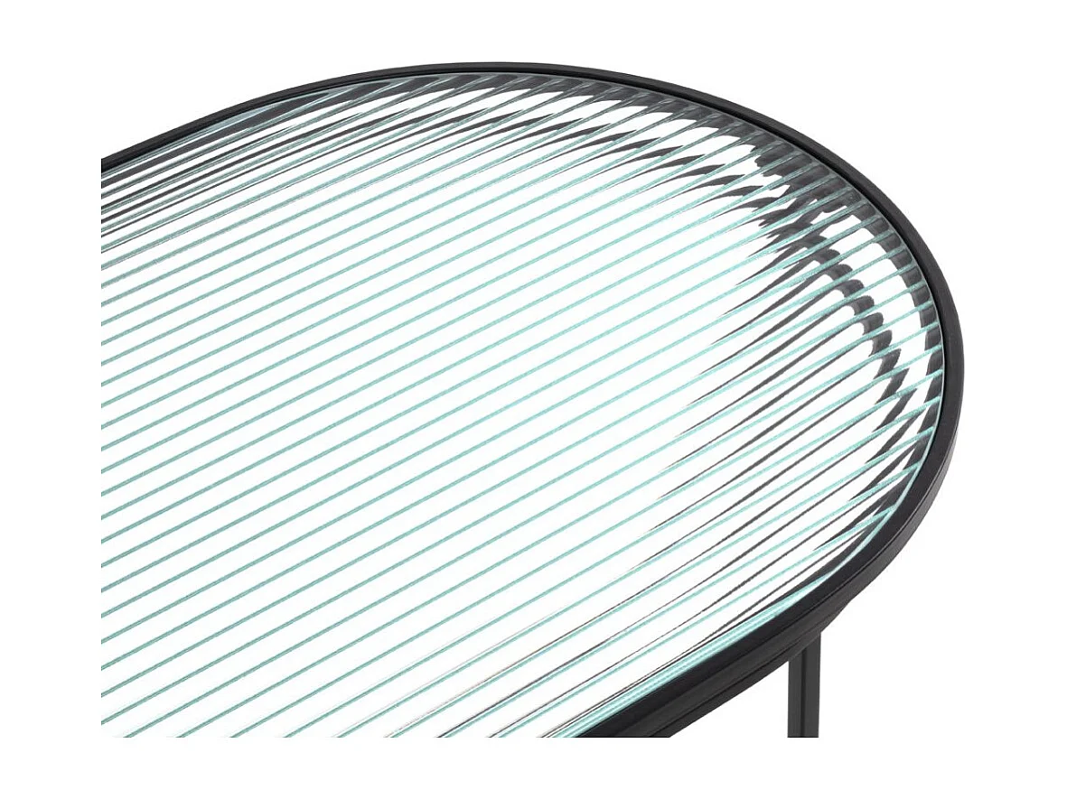 Table Basse Design "Ondulé" 90cm Noir