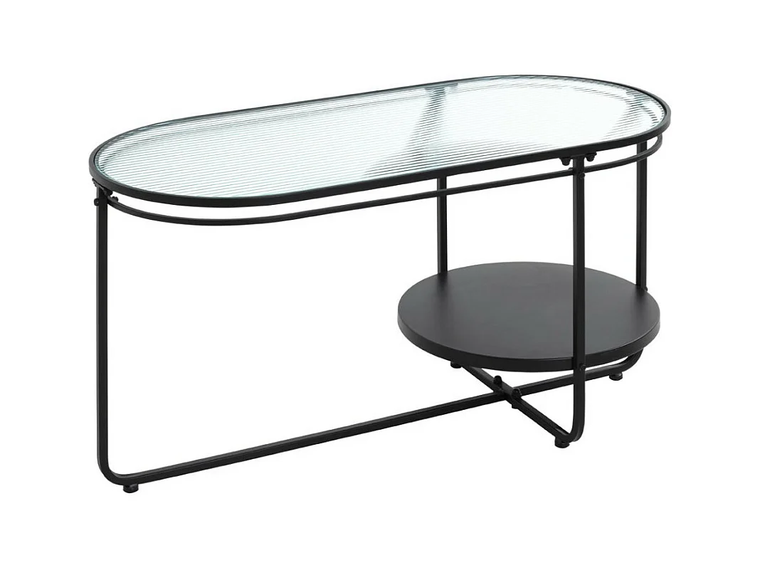 Table Basse Design "Ondulé" 90cm Noir