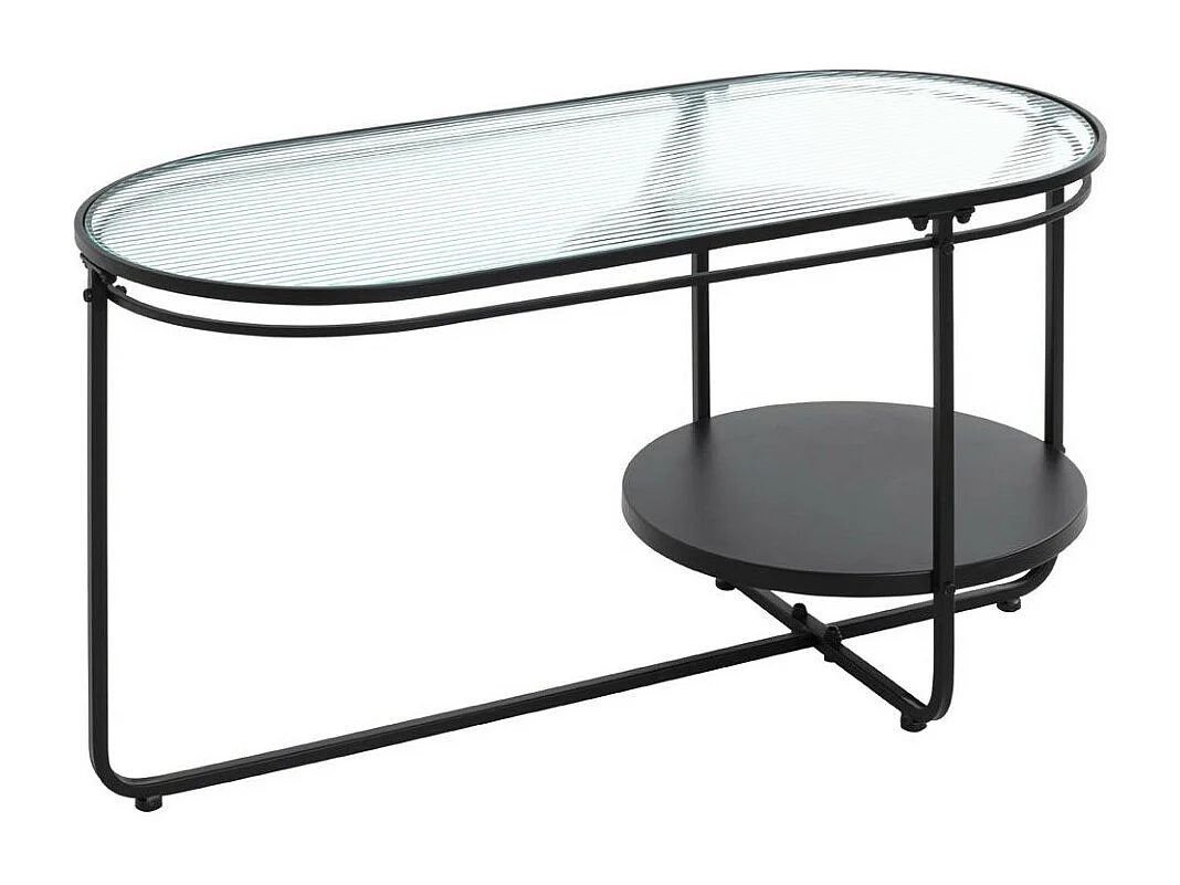 Table Basse Design "Ondulé" 90cm Noir