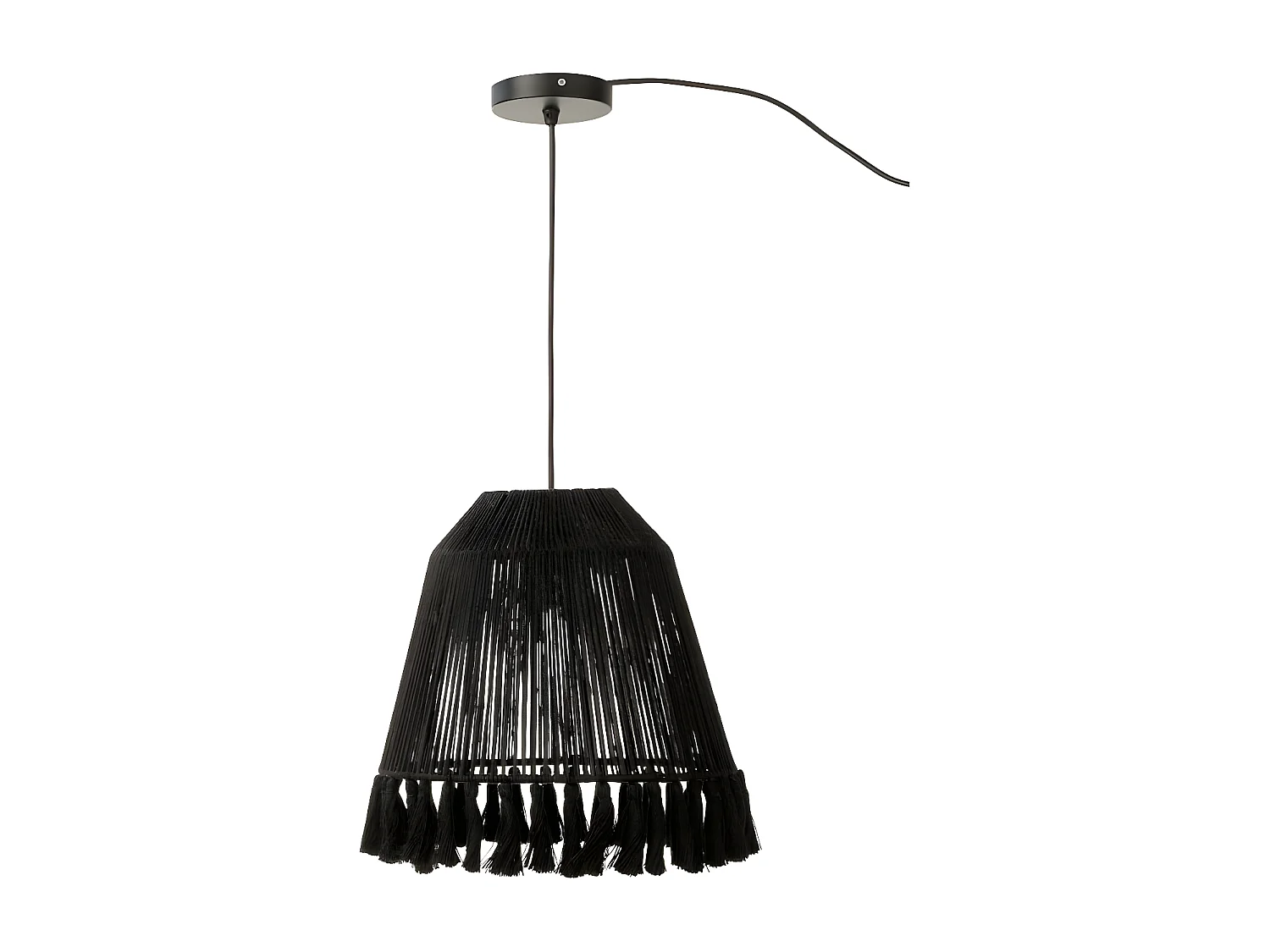 Lampe Suspension en Jute "Celia" 33cm Noir