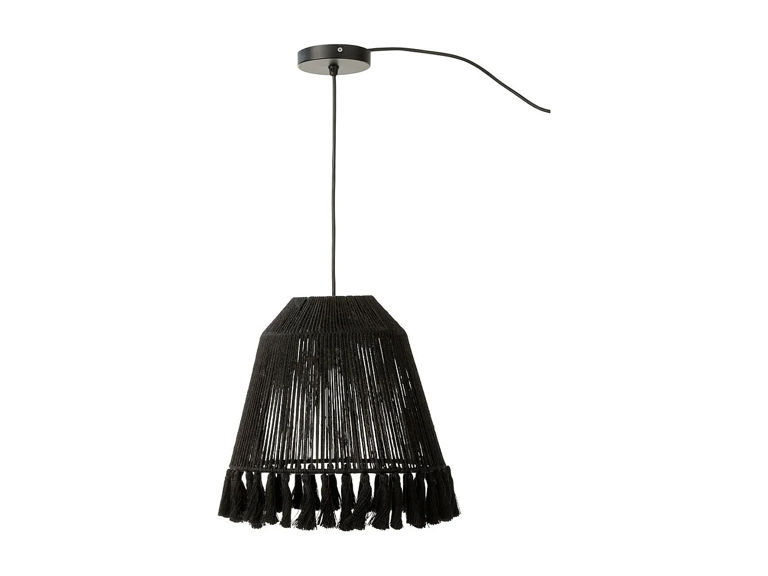 Lampe Suspension en Jute "Celia" 33cm Noir