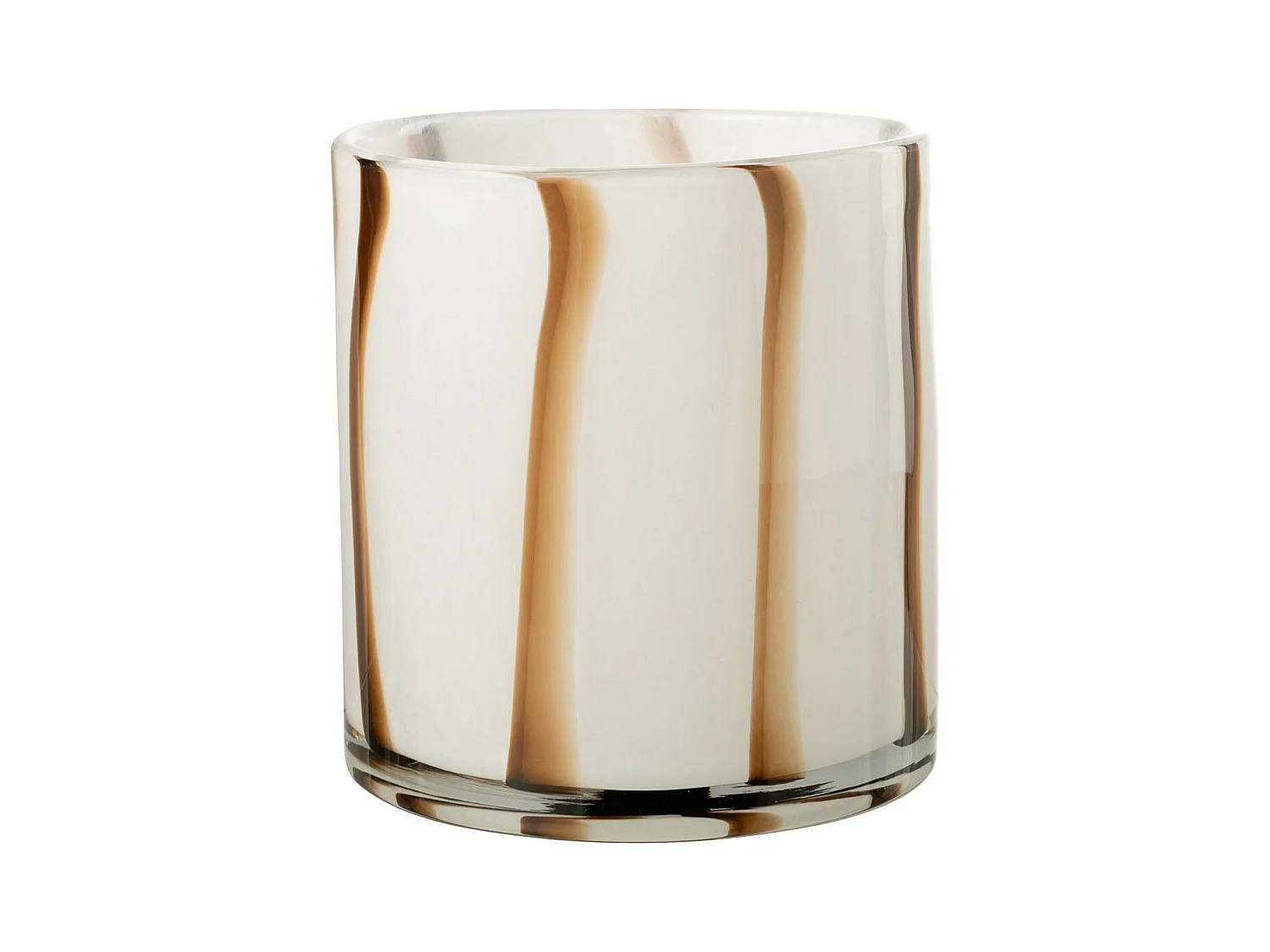 Photophore Design en Verre "Safaria" 18cm Blanc