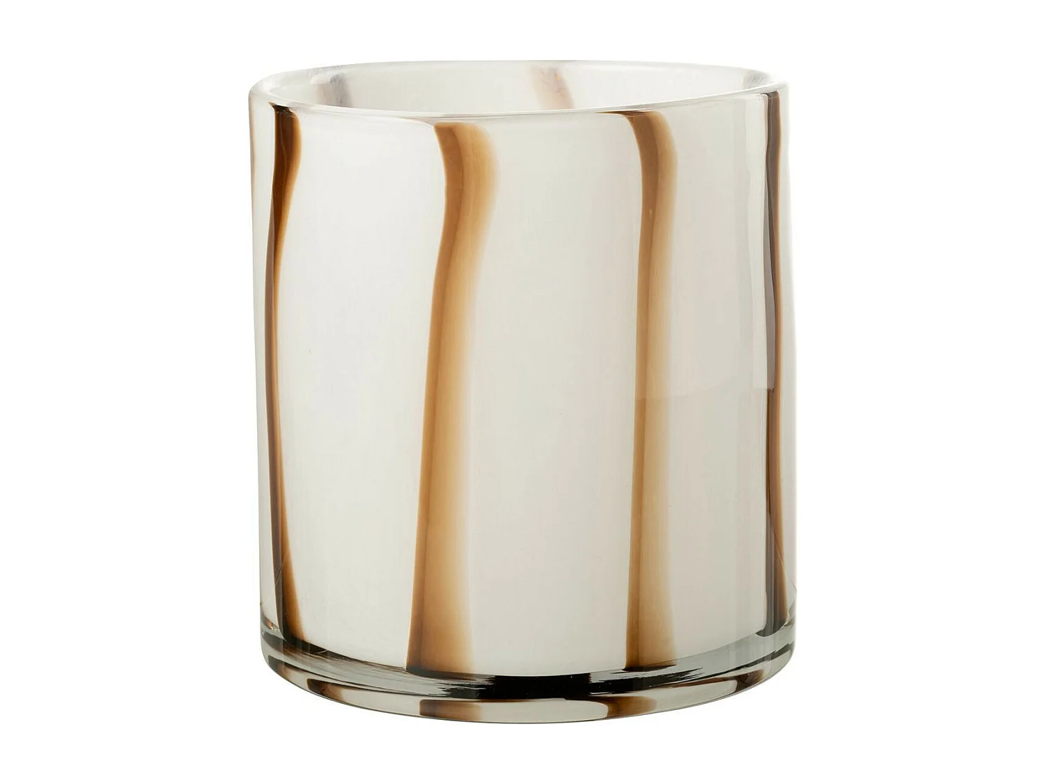 Photophore Design en Verre "Safaria" 18cm Blanc