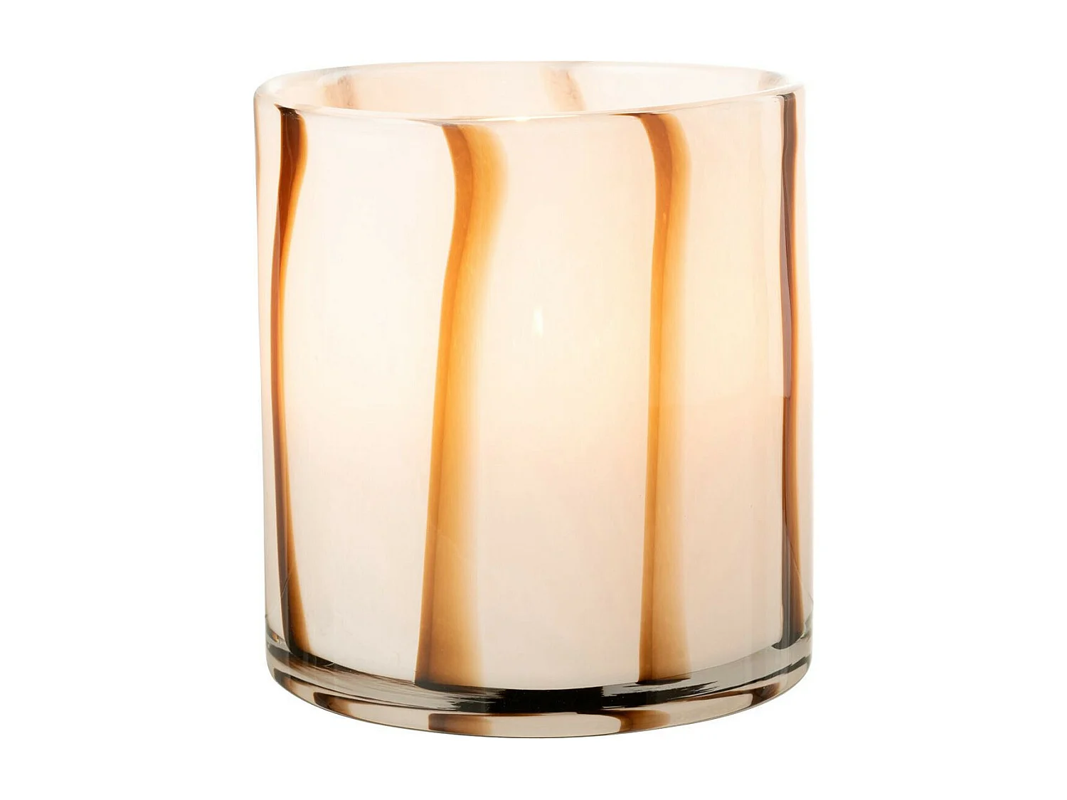 Photophore Design en Verre "Safaria" 18cm Blanc