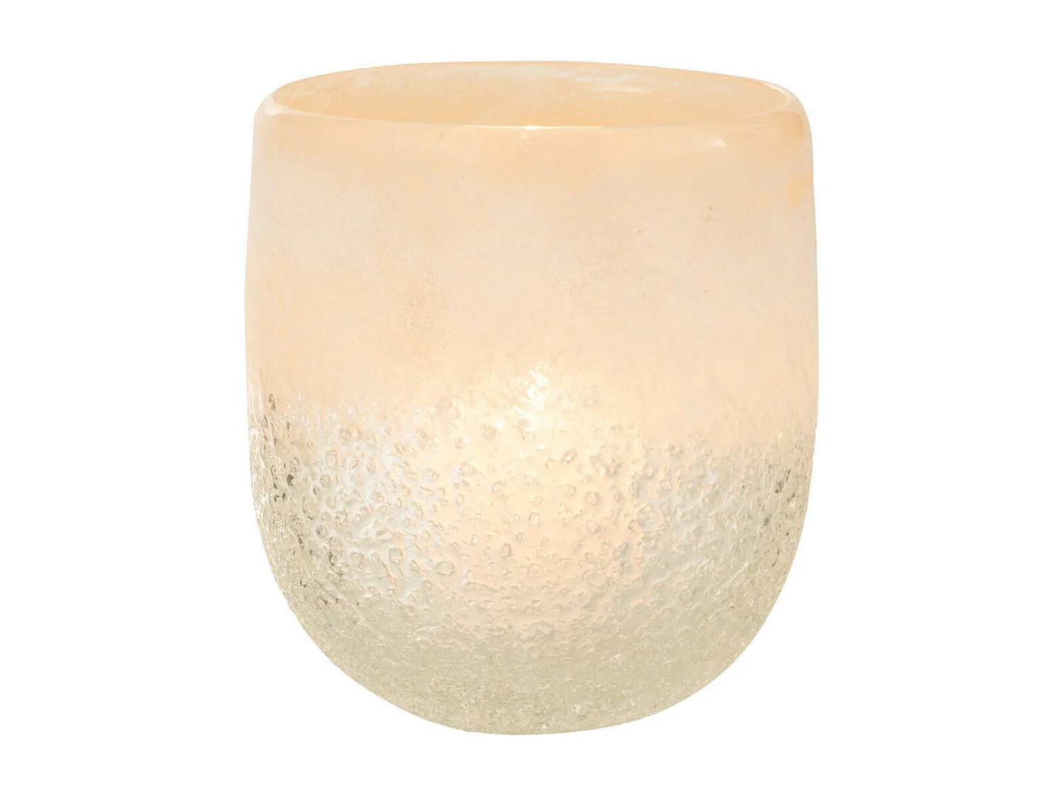 Photophore Design en Verre "Sumina" 14cm Beige