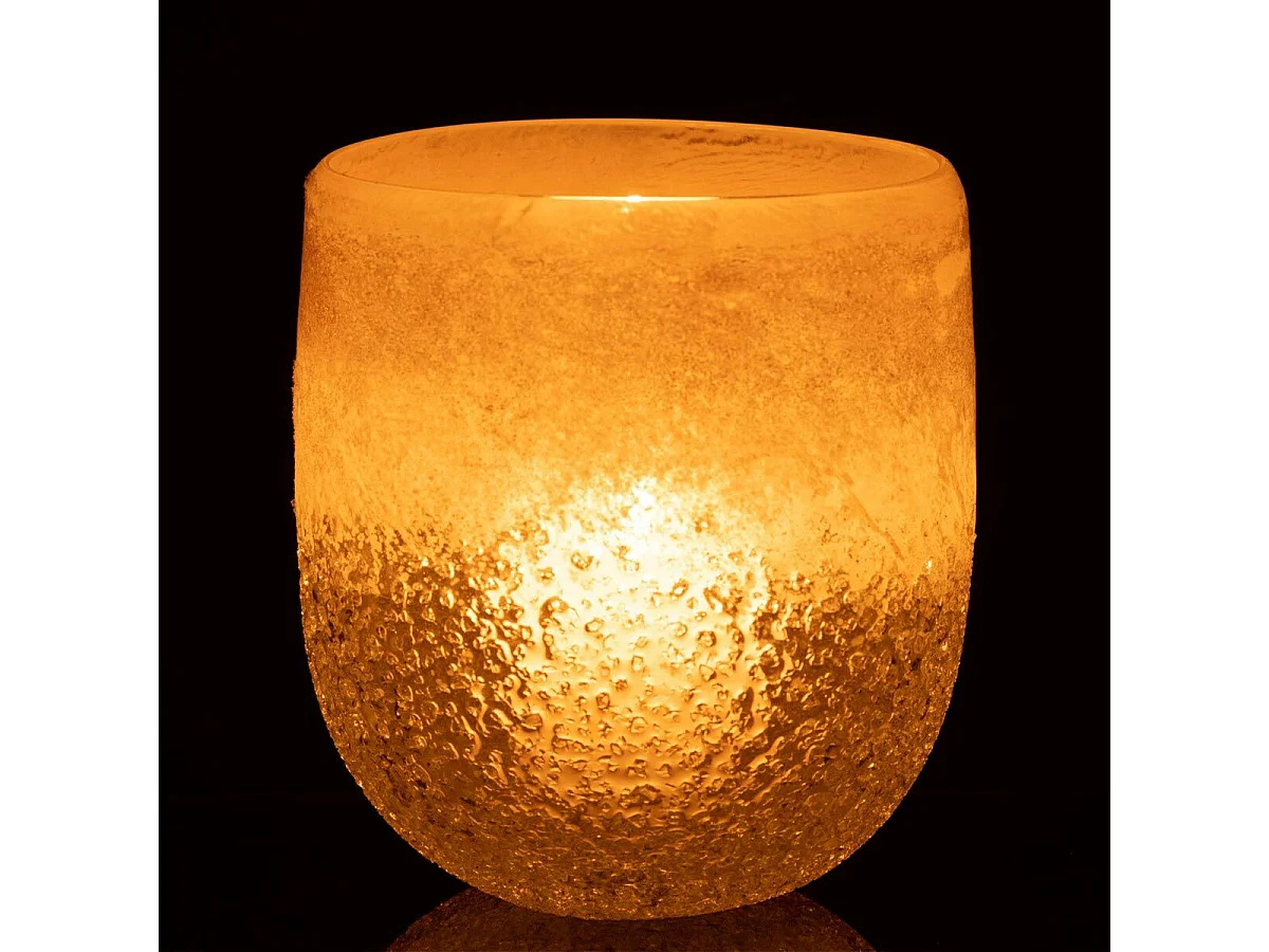 Photophore Design en Verre "Sumina" 14cm Beige