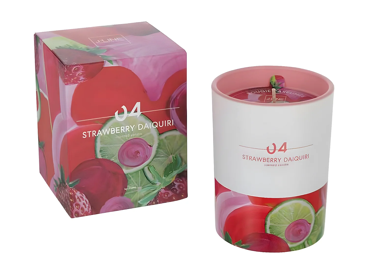 Bougie Parfumée "Cocktail" 11cm Daiquiri Fraise