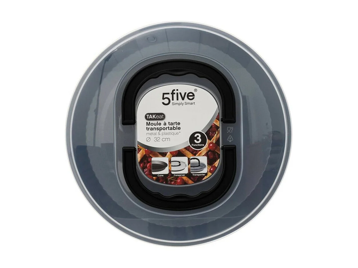 Moule à Tarte avec Couvercle "Takeat" 32cm Gris