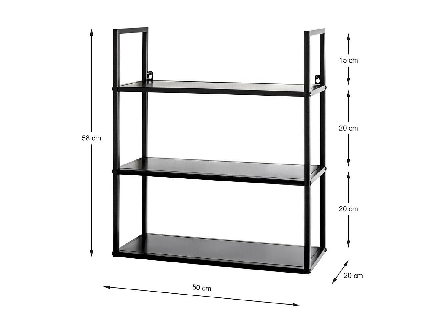 Étagère Murale Design "Gavana" 58cm Noir