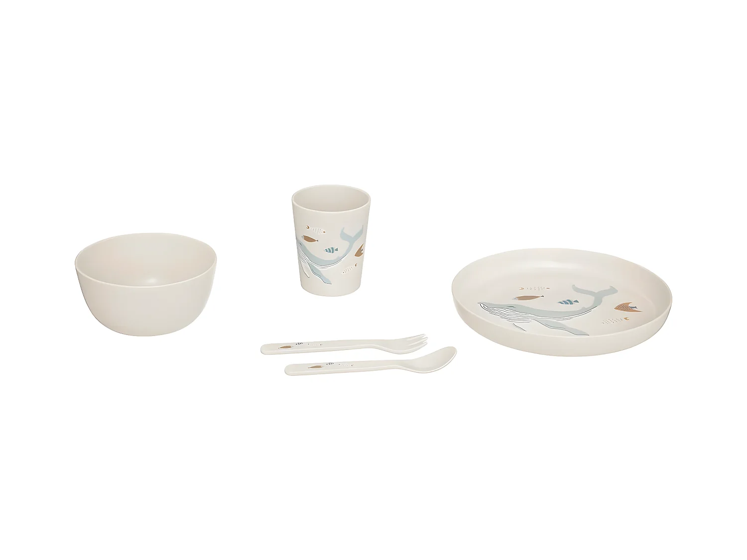 Set Repas 5 Pièces Bébé "Seav" 26cm Blanc