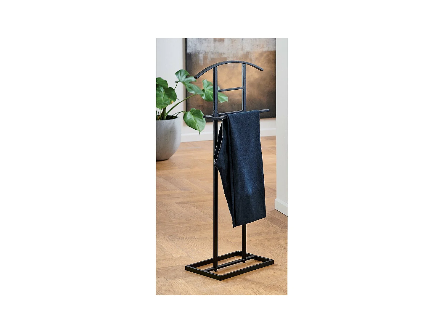 Valet en métal noir - H101 cm