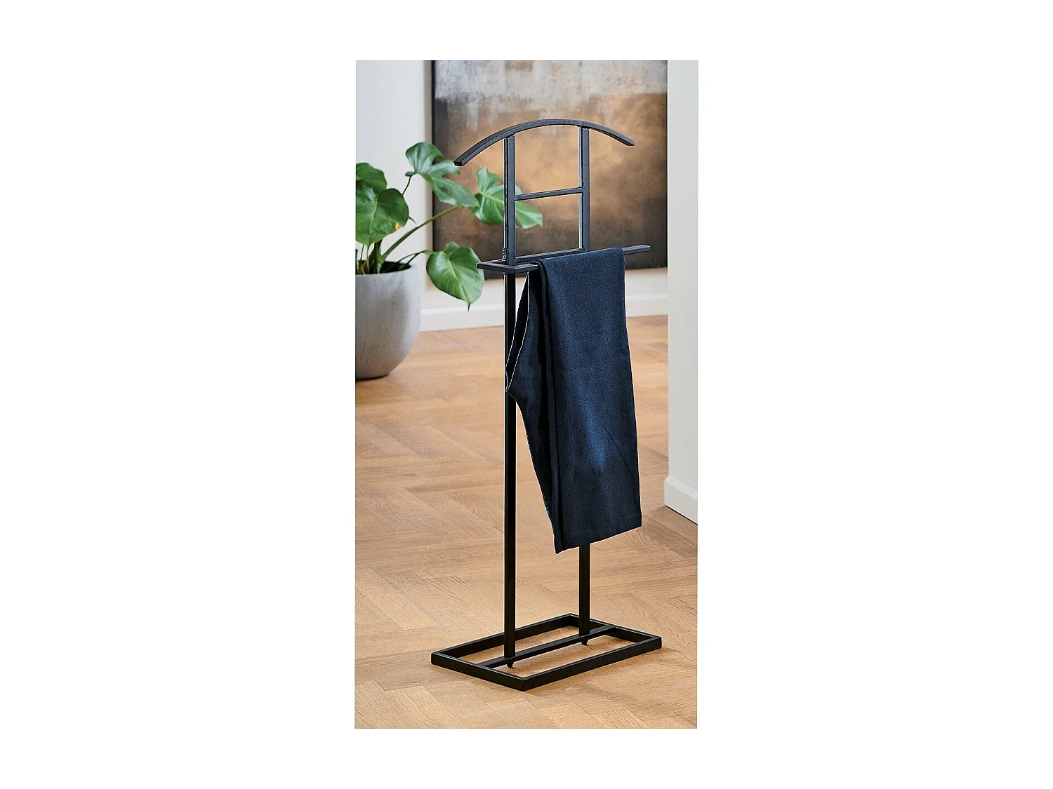 Valet en métal noir - H101 cm