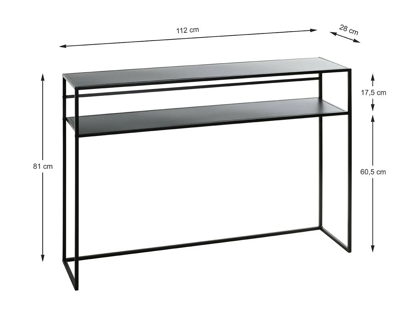Console Design en Métal "Mino" 112cm Noir Laqué