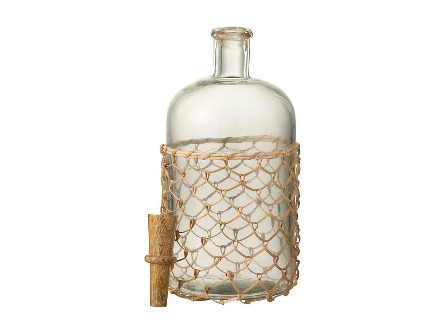 Bouteille Design "Tricot" 32cm Transparent & Naturel