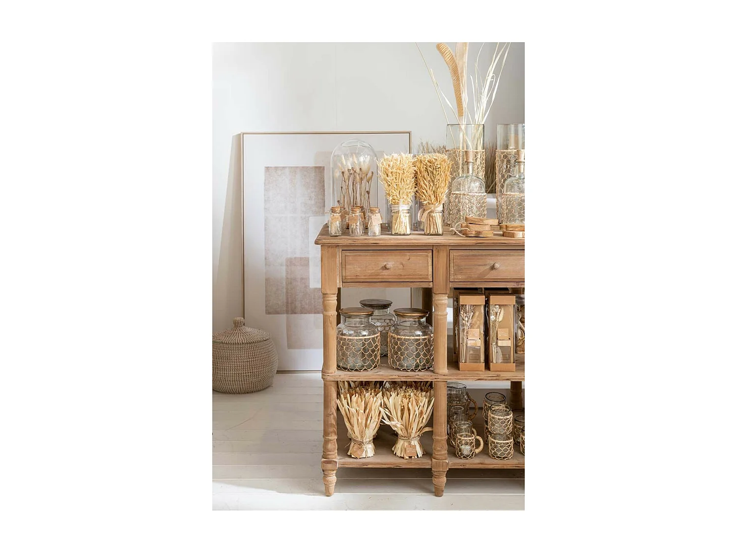 Bouteille Design "Tricot" 32cm Transparent & Naturel