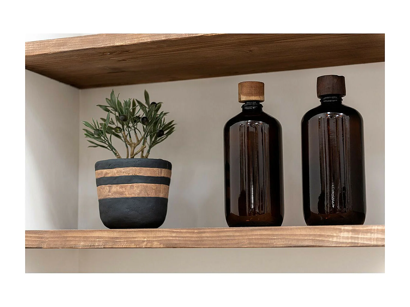 Bouteille en Verre "Vintage" 33cm Marron