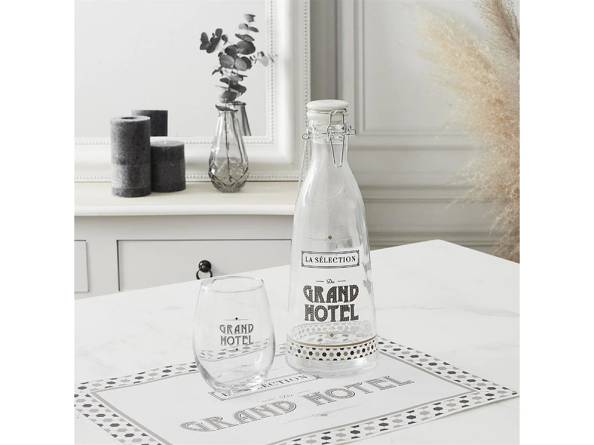 Bouteille en Verre "Grand Hôtel" 1L Transparent