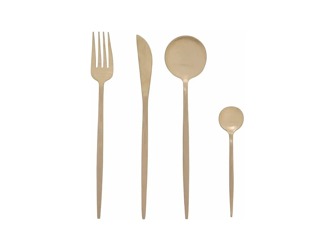 Ménagère 24 Pièces Inox "Ida" 22cm Or