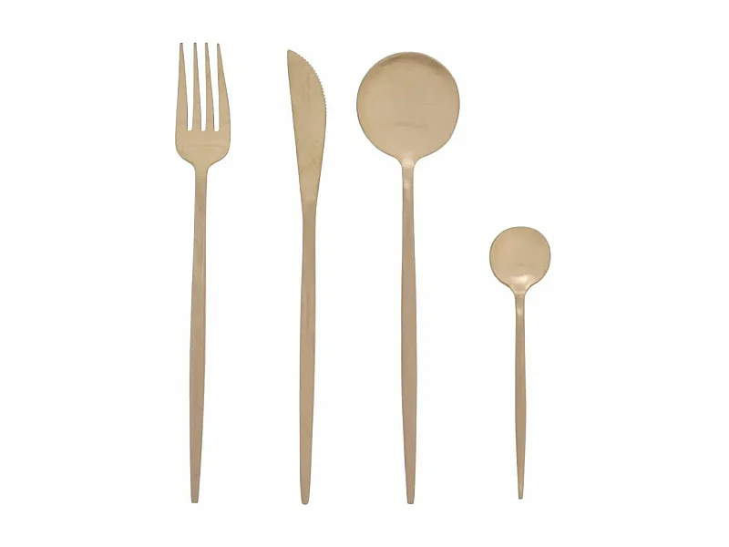 Ménagère 24 Pièces Inox "Ida" 22cm Or