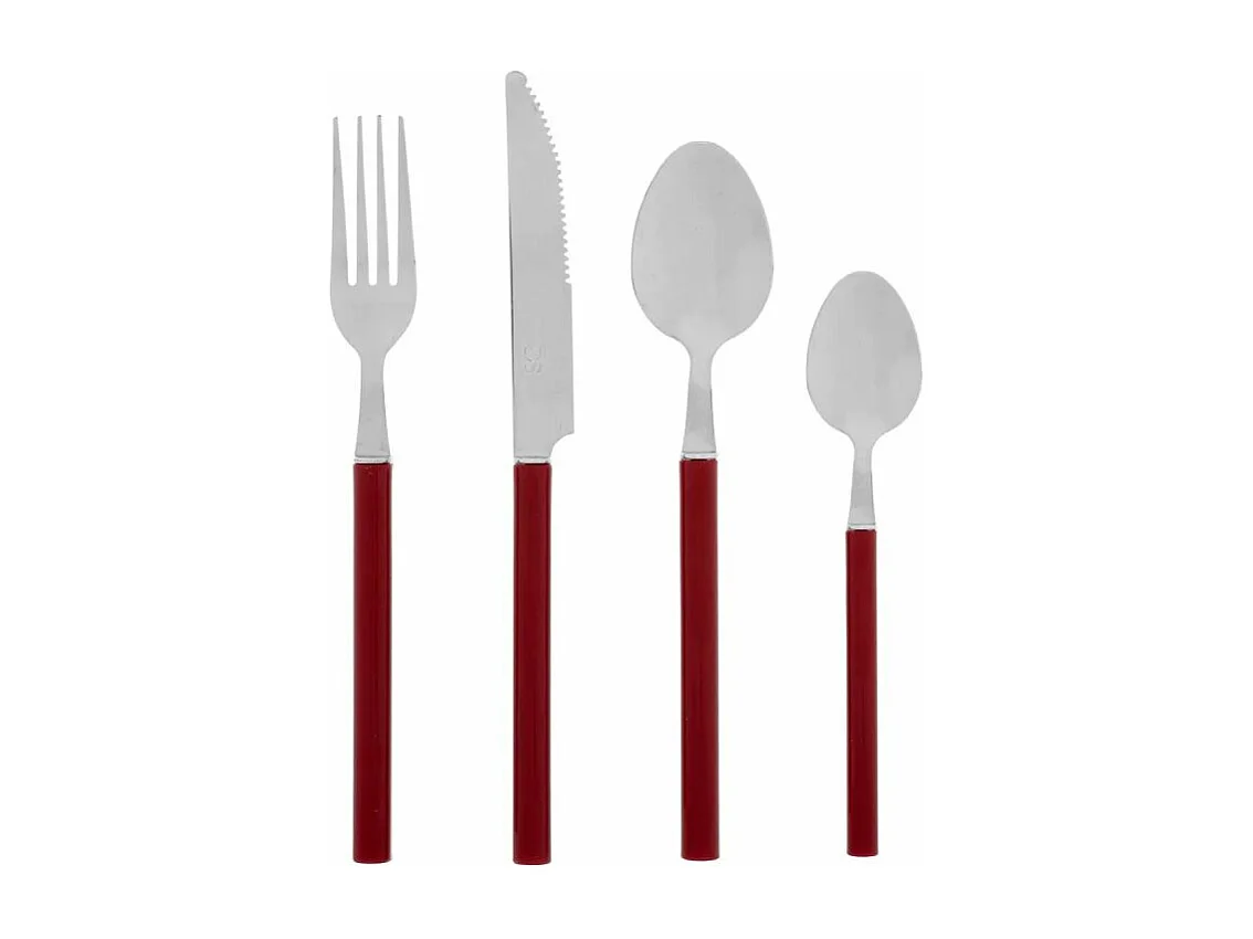 Ménagère 24 Pièces "Indonésie" 27cm Rouge Grenat