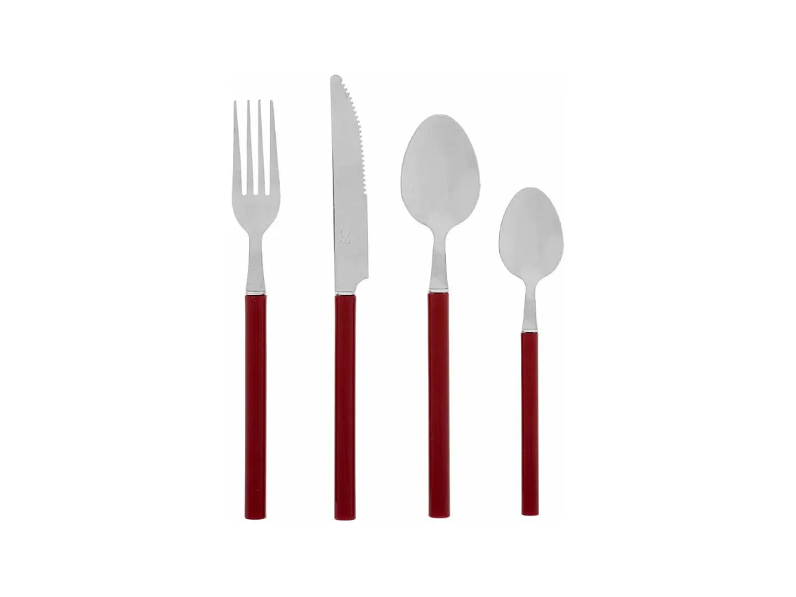 Ménagère 24 Pièces "Indonésie" 27cm Rouge Grenat