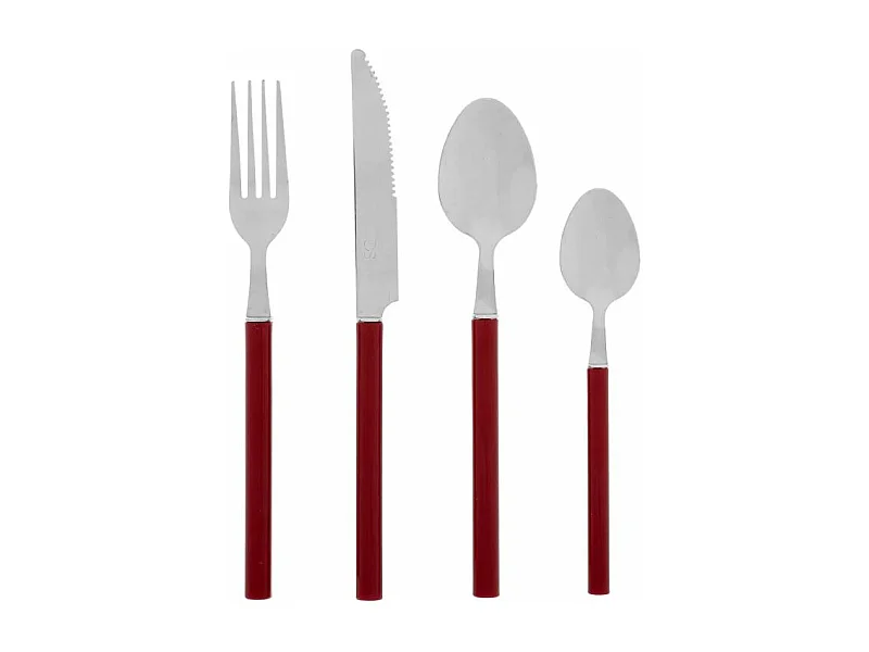 Ménagère 24 Pièces "Indonésie" 27cm Rouge Grenat