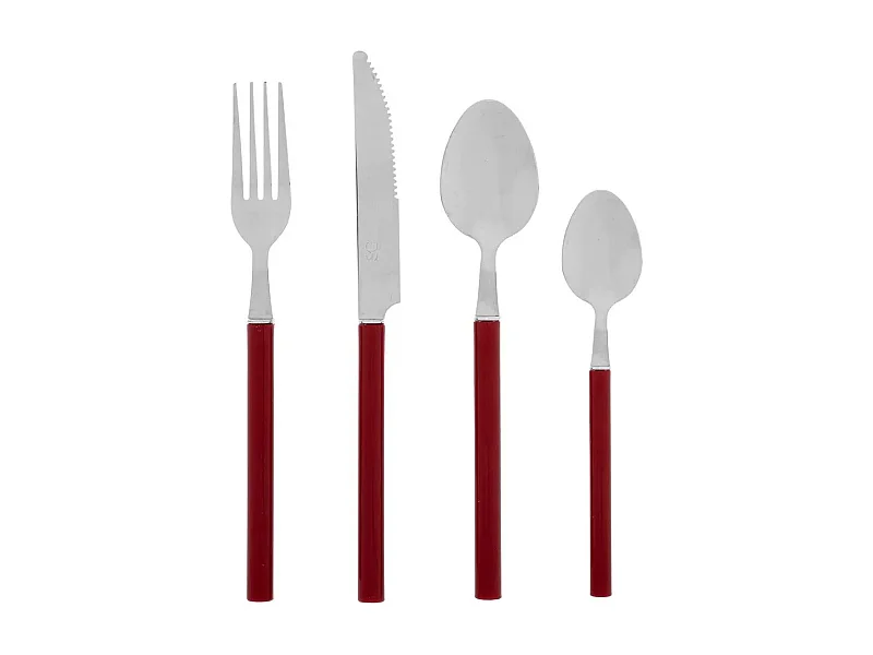 Ménagère 24 Pièces "Indonésie" 27cm Rouge Grenat