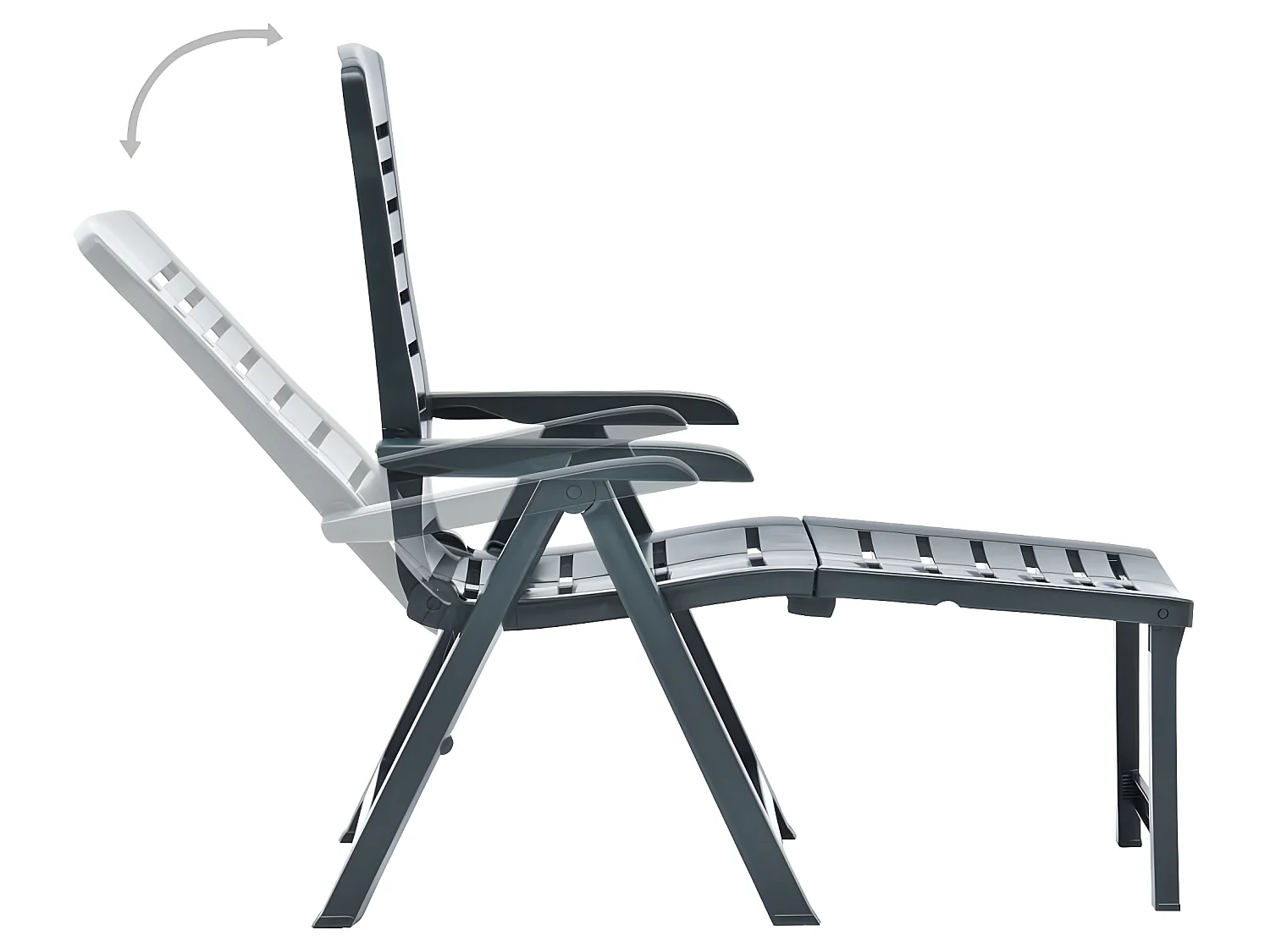 Chaise longue pliable Plastique Vert