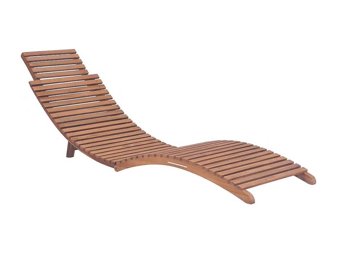 Chaises longues pliables lot de 2 Bois de teck solide