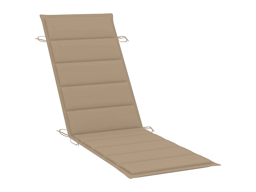 Chaise longue de jardin avec table et coussin Bois d'acacia