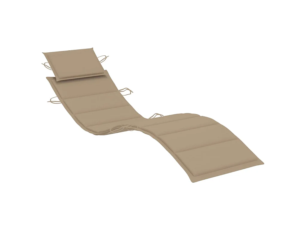 Chaise longue de jardin avec table et coussin Bois d'acacia