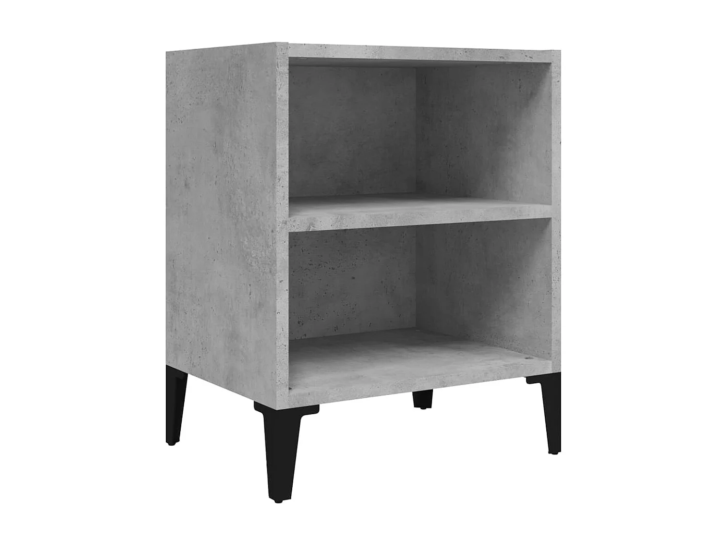 Table de chevet avec pieds en métal gris béton 40x30x50 cm