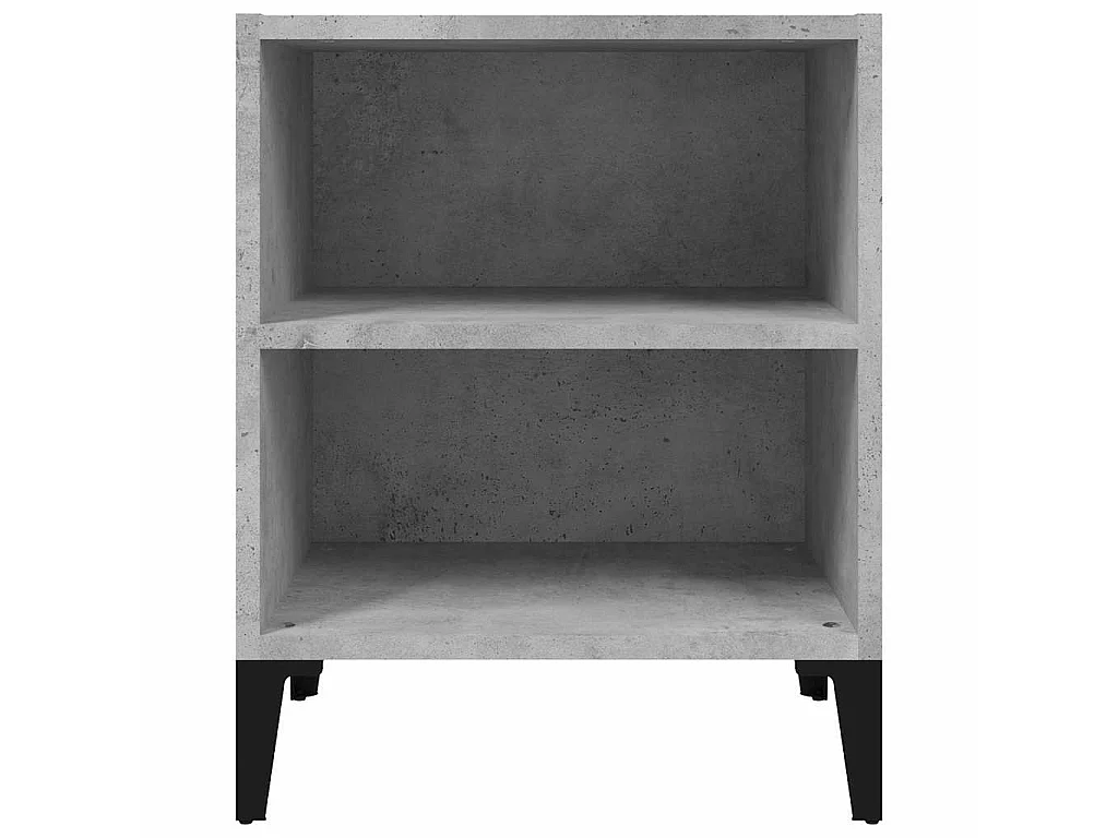 Table de chevet avec pieds en métal gris béton 40x30x50 cm