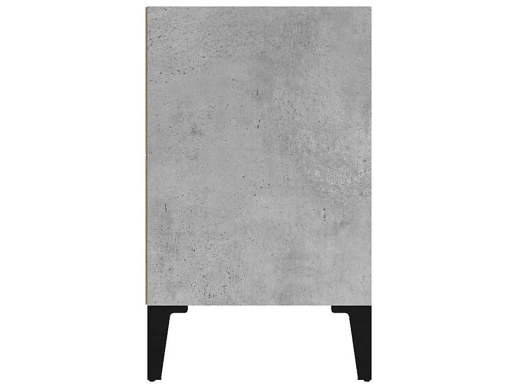 Table de chevet avec pieds en métal gris béton 40x30x50 cm