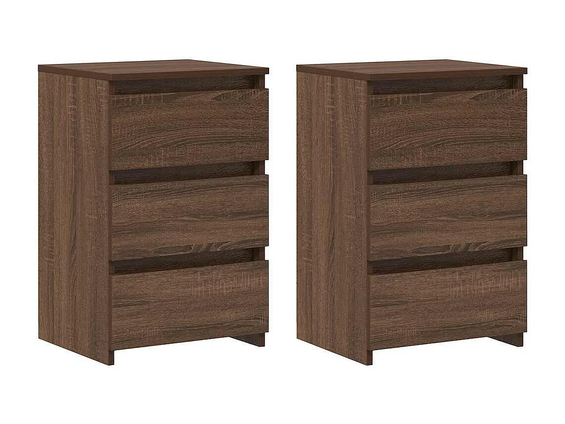 Nachtkastjes 2 st 40x35x62,5 cm bewerkt hout bruin eikenkleur